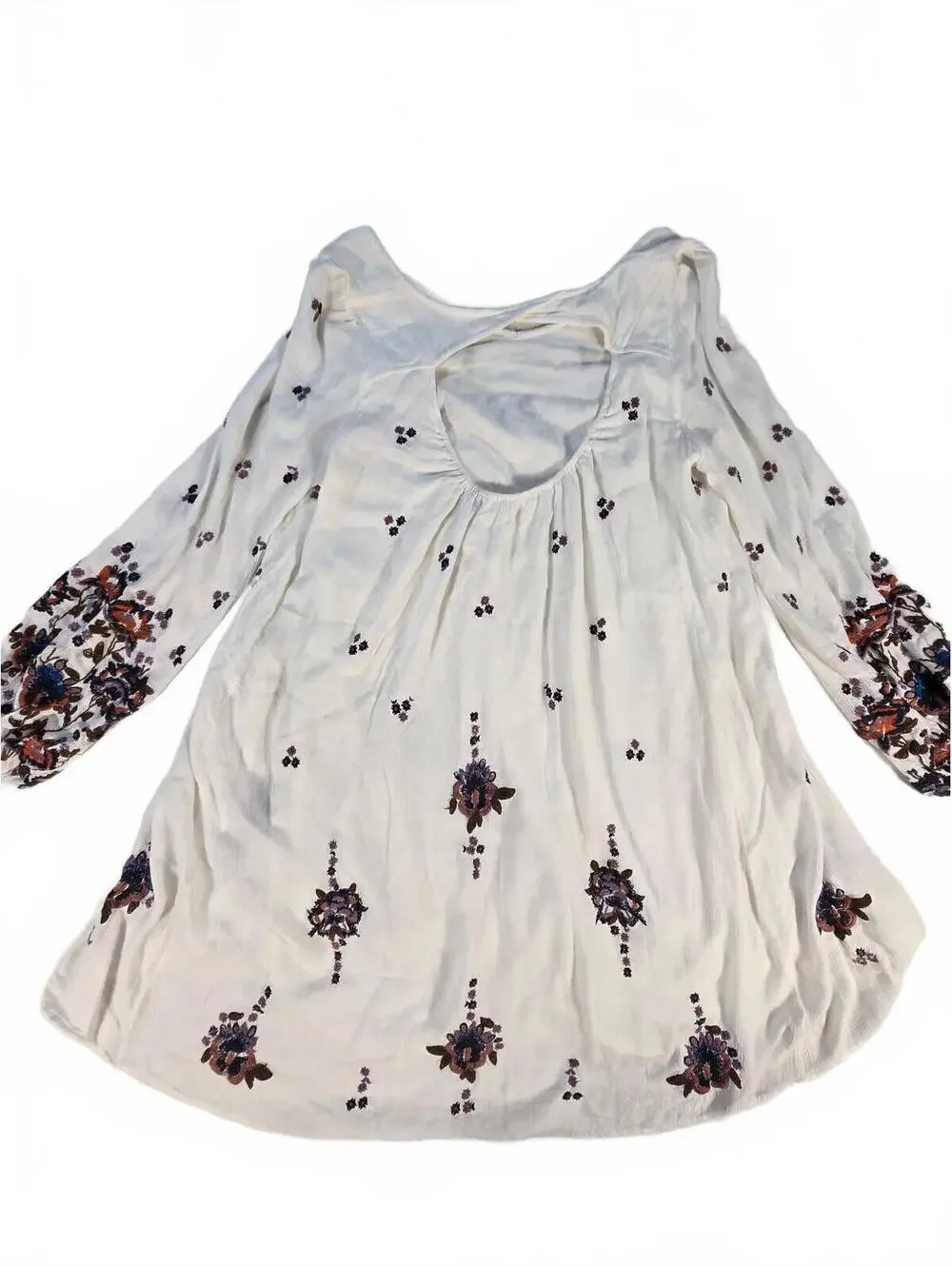 Free People Oxford Embroidered Mini Dress Boho Festival Fall